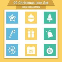 Christmas and new year icons set vector