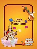 Happy vasant panchami greeting card