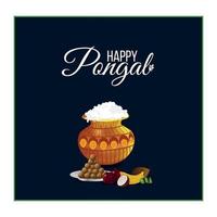 tarjeta de felicitación pongal vector