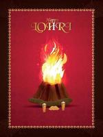 Happy lohri creative illustration and bonefire vector