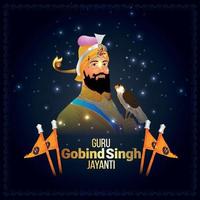 dasam guru, guru gobind singh jayanti vector