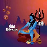 Maha shivratri creative shiling background vector