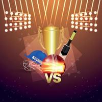 concepto de torneo de campeonato de cricket vector