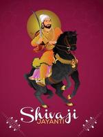 ilustración de chhatrapati shivaji maharaj jayanti vector