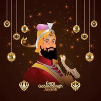 guru gobind singh jayanti celebración vector