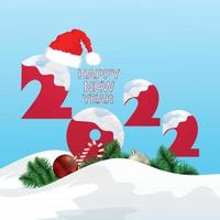 Merry christmas and happy new year celebration greeting card vector