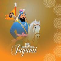 guru gobind singh jayanti tarjetas de felicitación vector