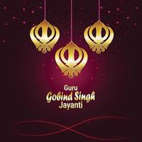 Guru gobind singh jayanti sikh dasam guru celebratrion vector