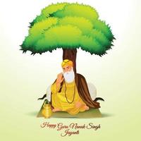 Illustration of first sikh guru guru nanak dev ji vector