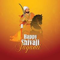 illustration of chhatrapati shivaji maharaj jayanti vector