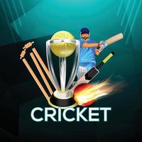 Cricket match concept with stadium vector