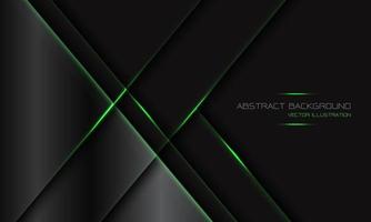 Abstract dark grey metallic geometric green light line slash with blank space design modern luxury futuristic technology background vector illustration.