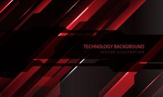 Abstract technology cyber circuit red black metallic slash speed dark banner transparency overlap design modern futuristic background vector illustration.