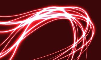 Onda de curva de luz de neón de línea blanca abstracta en ilustración de vector de fondo de tecnología futurista de lujo de diseño rojo