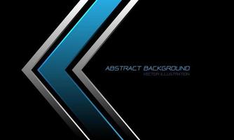Abstract blue metallic silver arrow direction on black with text design modern luxury futuristic background vector illustration.