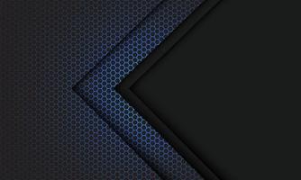 Abstract blue hexagon mesh light grey arrow direction with blank space design modern futuristic technology background vector illustration.