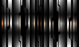 Abstract silver black circuit pattern yellow light design modern futuristic technology background vector illustration.