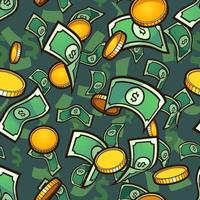 Seamless money background vector