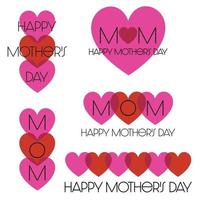 red pink mod happy mothers day heart graphics vector