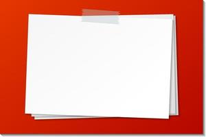 Empty paper note template stick with tape vector