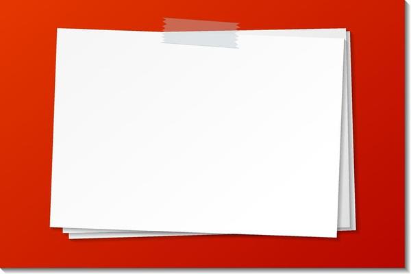 Empty paper note template stick with tape