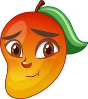 Mango cartoon character with facial expression vector