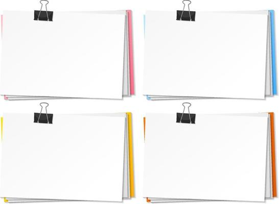 Set of empty sticky note paper template