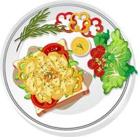 Top view of breakfast dish isolated vector