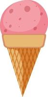 Strawberry ice cream cone isolated vector