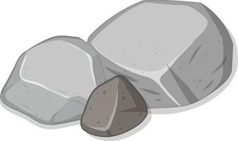 Grupo de piedras grises sobre fondo blanco. vector