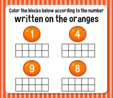 Math count number worksheet vector