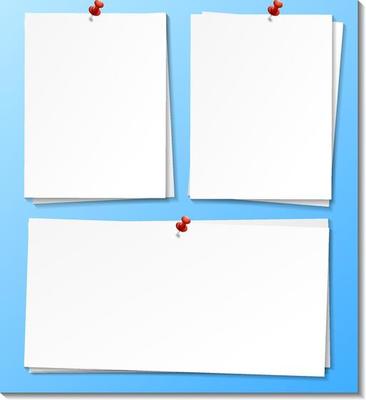 Set of empty sticky note paper template