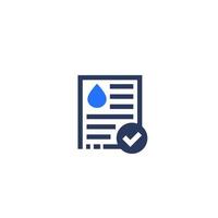 Water quality test icon on white vector