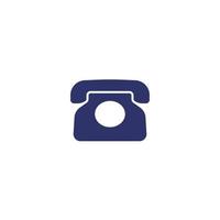 Old phone icon, retro telephone on white vector