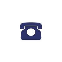 Old phone icon, retro telephone on white vector