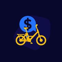 Rent electric bike icon vector