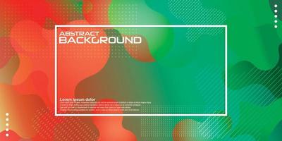 Green red liquid color background. Dynamic textured geometric element design with dots decoration. Modern gradient light vector illustration.