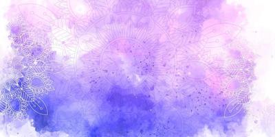 decorative banner with watercolour texture and mandala design 1401 vector