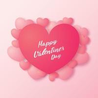Valentines day. Background with paper heart. vector