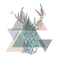 Geometric reindeer illustration. vector