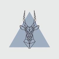 Antelope head in polygonal style. vector