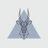 Antelope head in polygonal style. vector