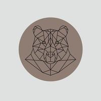 Bear head in polygonal style. vector