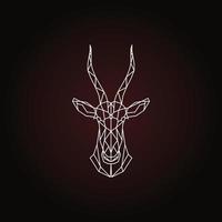 Vector abstract geometric head Antelope blesbok