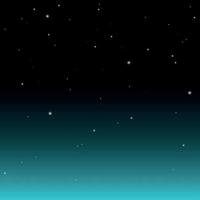 Dark nights sky with stars and with turquoise glow. vector