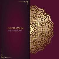 Luxury gold mandala ornate background for wedding invitation, book cover with mandala element style premium vector