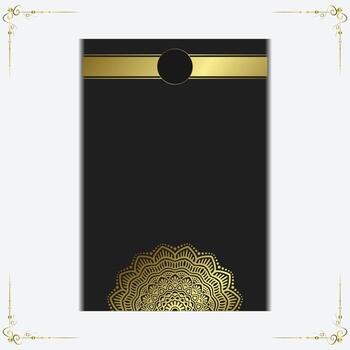 Luxury gold mandala ornate background for wedding invitation, book cover with mandala element style premium vector