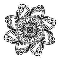 dibujo a mano elemento mandala zentangle para tarjetas de decoración de páginas, libros, logotipos vector