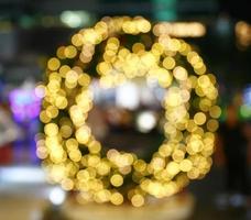 Christmas wreath light bokeh background photo