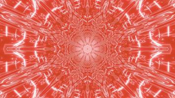 Red and white 3d illustration kaleidoscope design for background or wallpaper photo